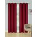 Set of 2 panels K68 burgundy color blackout unlined thermal light blocking drapes for living room window curtain top grommets noise reducing 37 wide X 63 length each panel