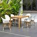 Sheffield 7-Piece Rectangular Patio Dining Set Solid Wood 100% FSC Certified