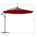 Topbuy 10 Patio Solar Umbrella LED Sun Shade Offset W/Base Burgundy