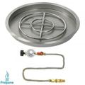 American Fireglass Round Stainless Steel Drop-in Pan with Match Light Propane Fire Pit Kit (Set of 2)