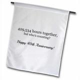 3dRose Happy 49th Anniversary - 429534 Hours Together Polyester Garden Flag