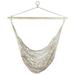 35.5 x 44 Tan Cotton Netting Hammock Chair with Wooden Bar