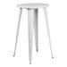 Bowery Hill Galvanized Steel Metal/Rubber Patio Bistro Table in White