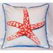 Coral Starfish Multicolored Polyester Indoor/Outdoor Square Throw Pillow