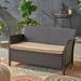 Anton Outdoor Wicker Loveseat with Cushion Brown Tan