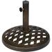 Trademark Innovations Cast Iron Round Umbrella Base 17.7 inch Diameter Bronze