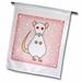 3dRose Cute White Red Eyes Rat Pink Star Background - Garden Flag 12 by 18-inch