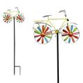 Alpine Corporation Metal Bicycle Wind Spinner Garden Stake Multicolor