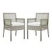 Aura Dining Armchair Outdoor Patio Wicker Rattan Set of 2Gray White