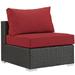 Modern Contemporary Urban Design Outdoor Patio Balcony Garden Furniture Sofa Middle Chair Sunbrella Rattan Wicker Red