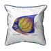 Betsy Drake SN677 12 x 12 in. Blue Ring Angelfish Small Indoor & Outdoor Pillow