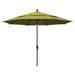 California Umbrella 11 Ft. Octagonal Aluminum Collar Tilt Patio Umbrella W/ Crank Lift & Aluminum Ribs - Stone Black Frame / Olefin Kiwi Canopy