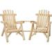 Lakeland Mills Rustic Patio White Cedar Log Visa Tete Chairs Natural