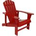 Sunnydaze Wooden Outdoor Adirondack Chair with Adjustable Backrest - Red