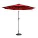 Villacera 9 Outdoor Patio Umbrella with 8 Ribs Aluminum Pole and Auto Tilt Fade Resistant Market Umbrella Red