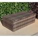 Baner Garden A104 Outdoor Furniture Glass Rattan Rectangle Coffee Table with Storage Compartment