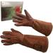 ArtAK Medium Garden Gloves for Women and Men Rose Pruning Gloves Women s Gardening Gloves Thorn Proof Gloves Cactus Gloves Long Sleeve Leather Gloves Gauntlet Gloves Rose Gloves Guantes Jardin Brown
