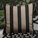 Humble and Haute Clara Indoor/ Outdoor Brown/ Black Stripe Pillows Made With Sunbrella (Set of 2)