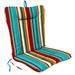 Jordan Manufacturing 38 x 21 Covert Fiesta Multicolor Stripe Rectangular Outdoor Wrought Iron Chair Cushion with Ties and Hanger Loop