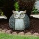 Alpine Corporation 13-inch Plastic Solar Powered Owl Outdoor Statue