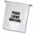 3dRose Peace Love and Writing Polyester 1 6 x 1 Garden Flag