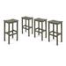 GDF Studio Pensacola Outdoor Acacia Wood 30 Inch Backless Barstools Set of 4 Gray