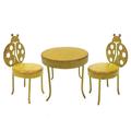 Ebros Enchanted Garden Decorative Metal Table and 2 Lady Bug Chairs Set Mini Fairy Garden Decorative Accessory 3pc Set