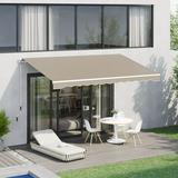 Outsunny Retractable Patio Awning/Sun Shade for Outdoor Patio