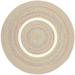 Rhody Rug Kid s Place Indoor/Outdoor Braided Area Rug Sand Beige 6 Round Antimicrobial Stain Resistant 6 Round Outdoor Indoor Round Casual