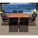 Pemberly Row 9 Piece Wood Patio Dining Set in Eucalyptus