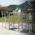 GDF Studio Crested Bay Outdoor Aluminum and Wicker 3 Piece Bar Set Gray Wicker