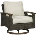 Ashley Furniture Transitional Wicker-Rattan Patio Chair in Mahogany