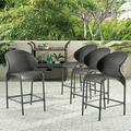 Oyster Bay Outdoor Wicker Counter Stool (Set of 4)