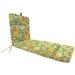 Jordan Manufacturing 72 x 22 Luau Breeze Green Tropical Rectangular French Edge Outdoor Chaise Lounge Cushion with Ties and Hanger Loop