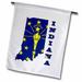 3dRose Indiana state flag in the outline map and letters for Indiana - Garden Flag 12 by 18-inch