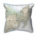 Betsy Drake HJ13279 18 x 18 in. Ipswich Bay to Gloucester Harbor MA Nautical Map Large Corded Indoor & Outdoor Pillow
