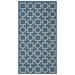 SAFAVIEH Courtyard Archimedes Geometric Circle Indoor/Outdoor Area Rug 2 7 x 5 Blue/Beige