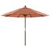 California Umbrella 9ft Marenti Wooden Sunbrella Patio Umbrella with Sunbrella Fabric Base Not Included Dolce Mango