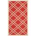 SAFAVIEH Courtyard Jasper Geometric Bordered Indoor/Outdoor Area Rug 2 7 x 5 Red/Bone