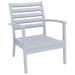 Artemis Outdoor Dining Arm Chair Silver Gray - Set of 2