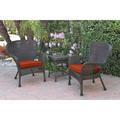 Jeco Windsor Resin Wicker 3 Piece Patio Conversation Set