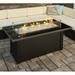 The Outdoor GreatRoom Company Monte Carlo 59-Inch Linear Propane Gas Fire Pit Table with 42-Inch Crystal Fire Burner- Black - MCR-1242-BLK-K
