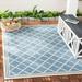 SAFAVIEH Beach House Nima Trellis Indoor/Outdoor Area Rug Blue/Cream 6 7 x 6 7 Square