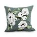 Simply Daisy 20 x 20 Radiant Rose Green Floral Print Decorative Outdoor Throw Pillow