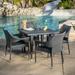 Alameda 5 Piece Outdoor Wicker Square Dining Set Grey