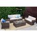 Baner Garden 300 lbs Outdoor Full Sofa Coffee Table Rattan Pool Patio Garden Set - 4 Piece - Mixed Grey