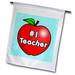 3dRose Number One Teacher Red Apple Design - Garden Flag 12 by 18-inch