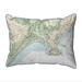 Betsy Drake Pine Point - ME Nautical Map - Light Blue Cord Small Corded Indoor & Outdoor Pillow - 11 x 14 in.