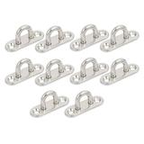 Uxcell 316 Stainless Steel 5mm Thick Ring Oblong Sail Shade Pad Eye Plate 10pcs
