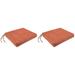 Jordan Manufacturing 17 x 19 Tory Sunset Orange Solid Rectangular Outdoor Chair Pad Seat Cushion with Ties (2 Pack)